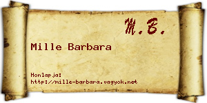 Mille Barbara névjegykártya